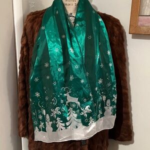 Green and White Holiday Scarf